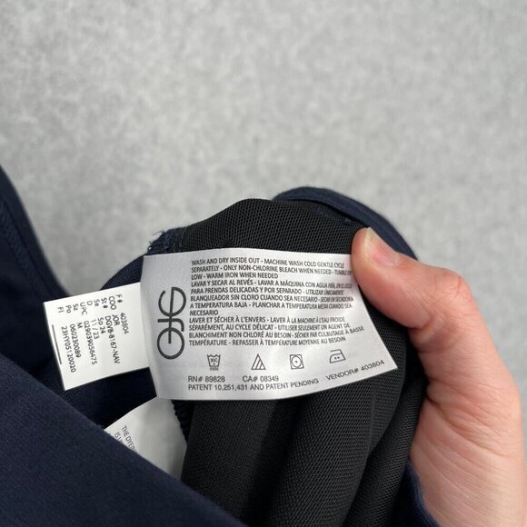 Gloria Vanderbilt Wide Leg Point Crop Pant Size M Navy Blue Pull On Pockets NEW - Picture 9 of 14